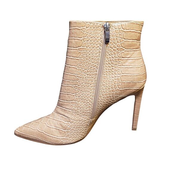 Nine West Nude‎ Embossed Faux Snake Heeled Booties Size 11 - Picture 9 of 11